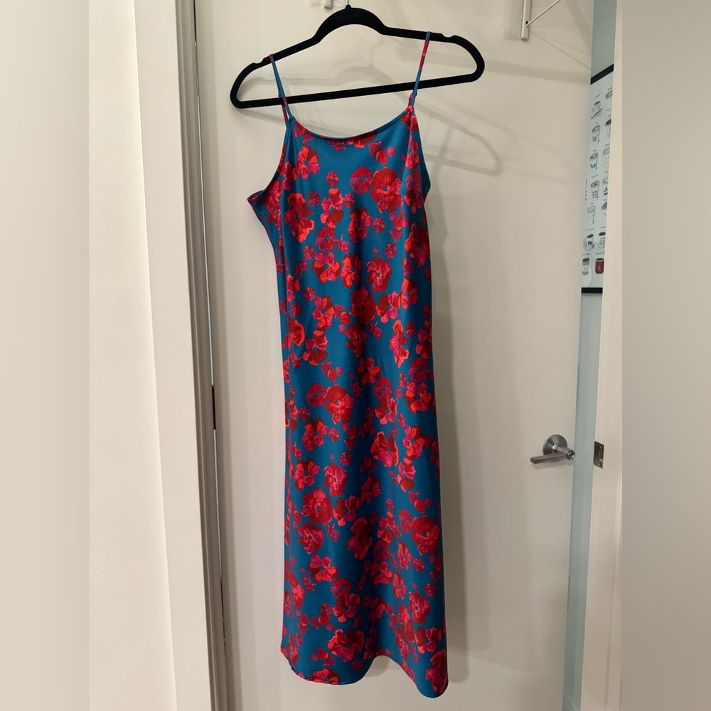 Silky Floral Midi Dress